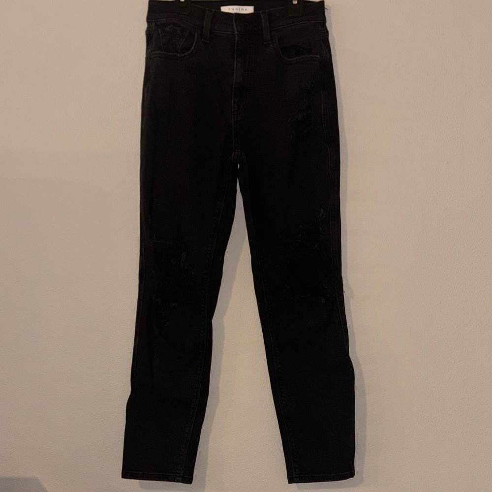 Eunina Black Ripped Rocket High Rise Boyfriend Jeans